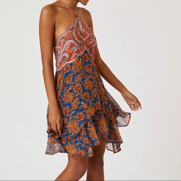 Anthropologie Dresses & Skirts - Anthropologie Plus A+ Boho Halter Appliqué Mini Dress 22W 3X EUC